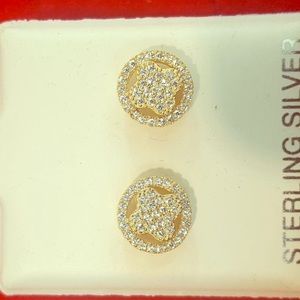 Real silver gold earrings